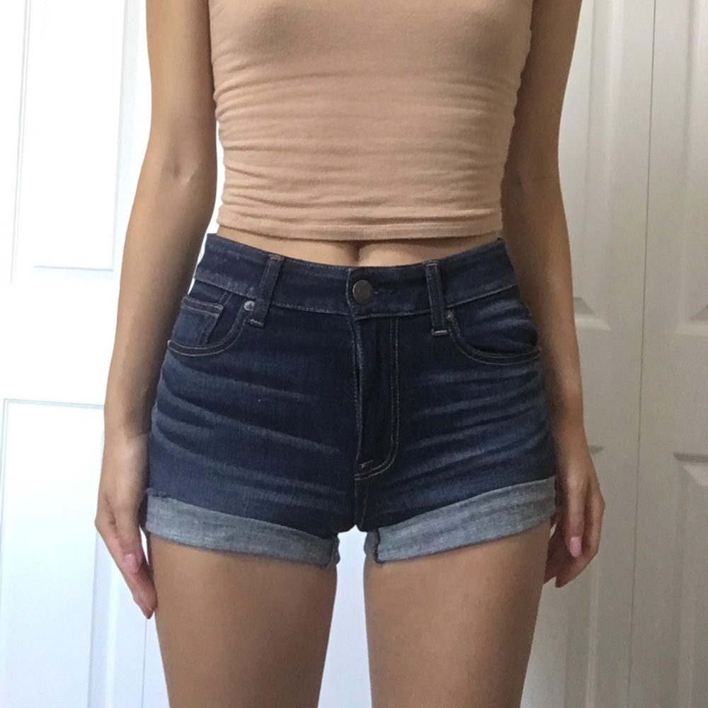 3/$15 Dark blue jean shorts from American eagle